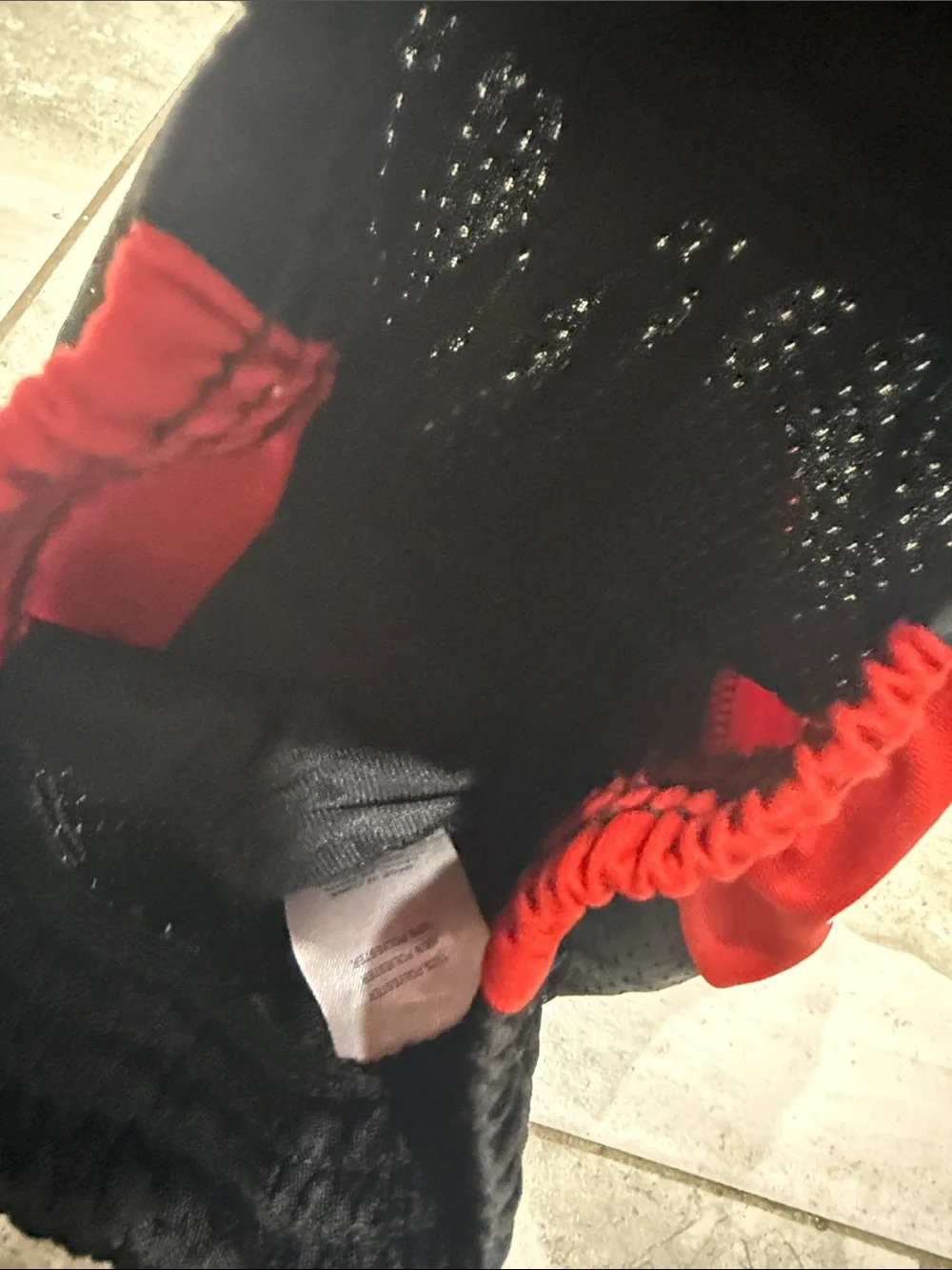 Champion Black and Red Colorblock Kids Athletic Shorts